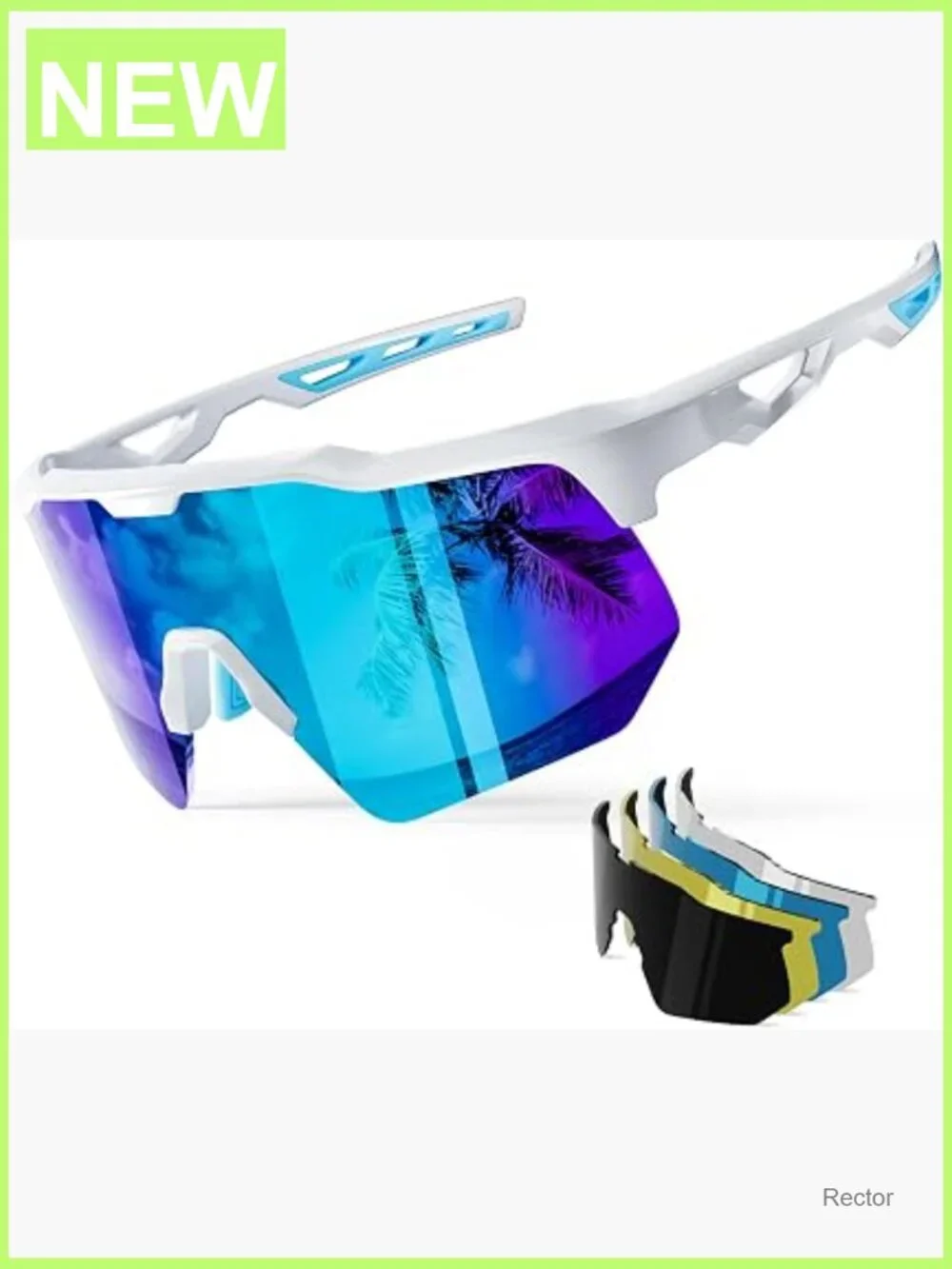 Polarized Sports Sunglasses with 5 Interchangeable Lenses UV400 TR90
